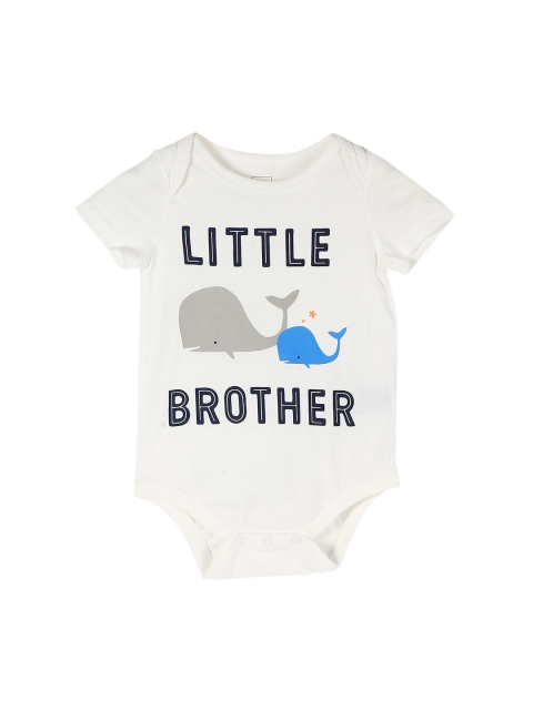 

GAP Baby White Sunny Family Short Sleeve Printed Bodysuit