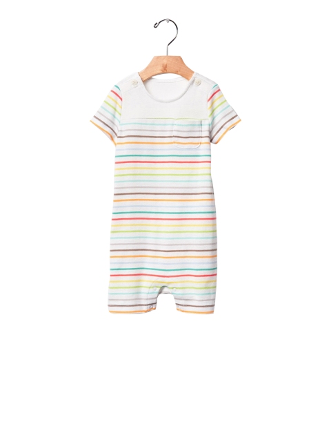 

GAP Baby White Rainbow Stripe Shortie One-Piece