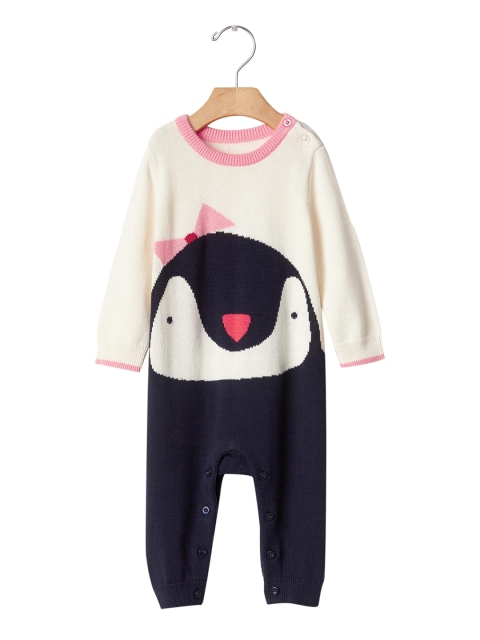 

GAP Baby Girl Off-White Intarsia Penguin Sweater One Piece