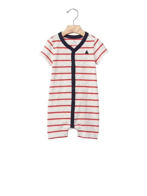 

GAP Baby Red & White Stripe V-Neck Shortie One Piece Bodysuit