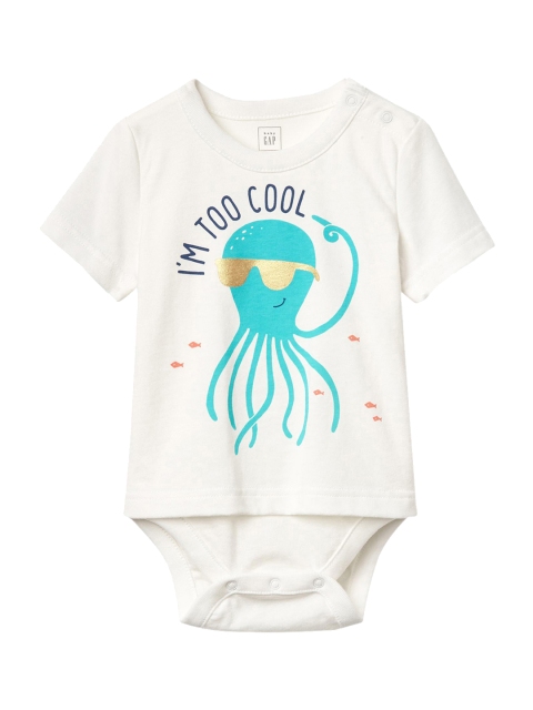 

GAP Baby Blue Seafaring Graphic Body Double, White