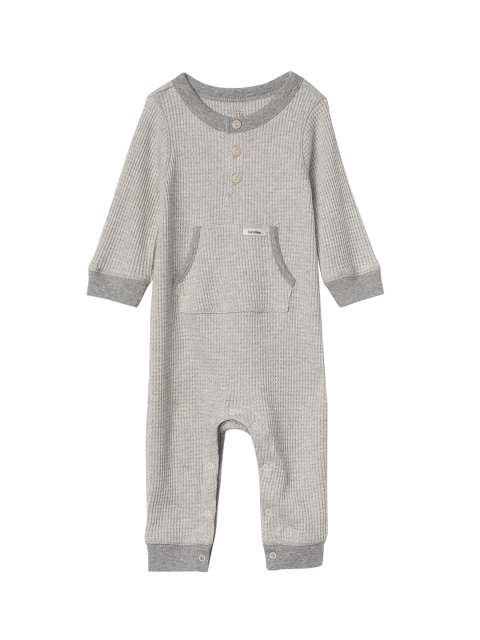 

GAP Baby Waffle Knit Henley One Piece, Grey