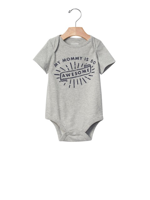 

GAP Baby Grey Super Family Graphic Bodysuit
