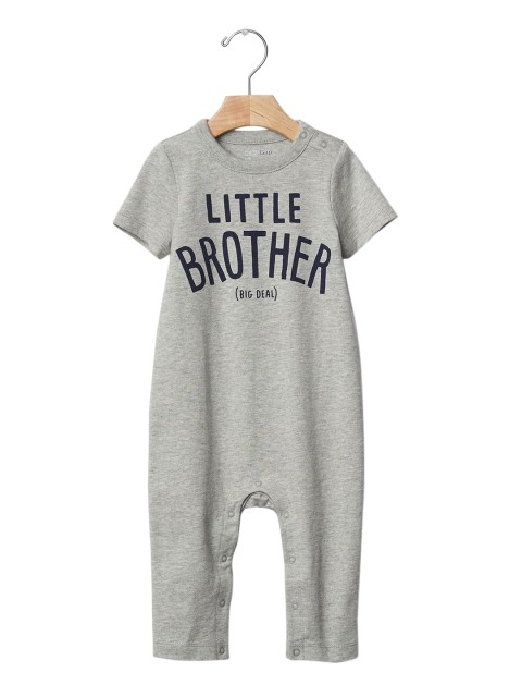 

GAP Baby Boy Grey Little Brother One-Piece