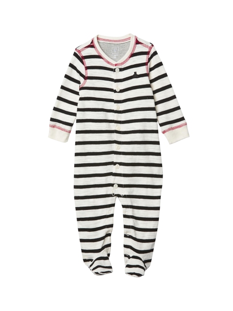 

GAP Baby Love Black & White Bandit Stripe Footed One Piece