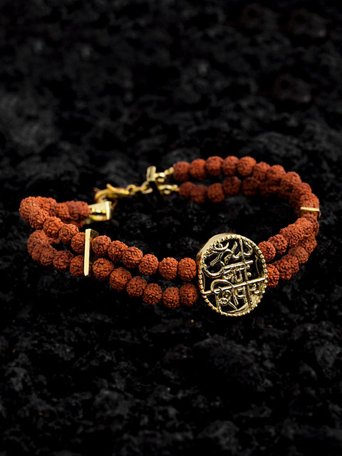 

Dare by Voylla Brown Brass Gold-Plated Handcrafted Charm Bracelet