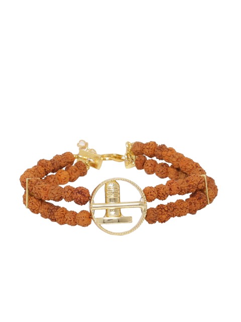 

Dare by Voylla Brown Brass Gold-Plated Handcrafted Charm Bracelet