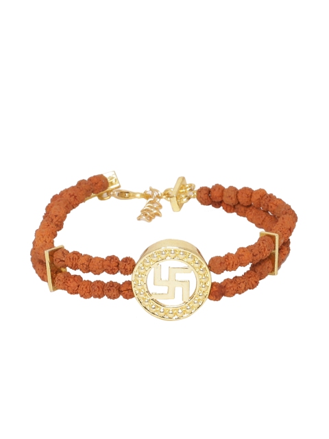 

Dare by Voylla Men Brown and Gold-Plated Handcrafted Multistrand Bracelet