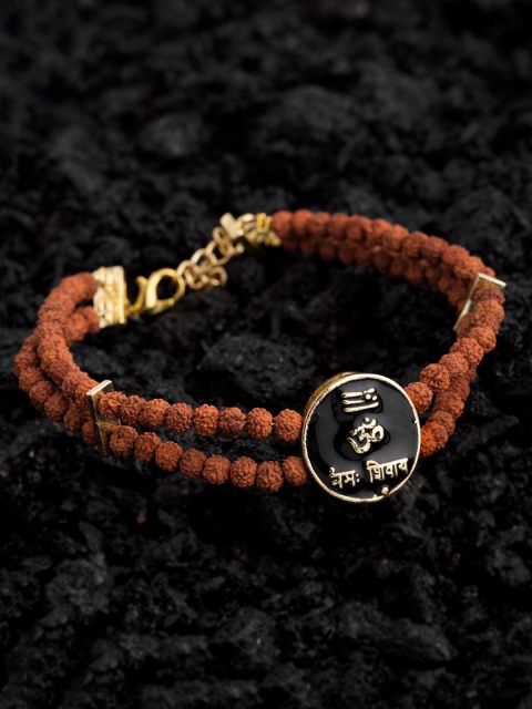 

Dare by Voylla Brown Brass Gold-Plated Handcrafted Charm Bracelet