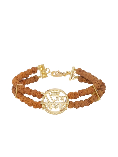 

Dare by Voylla Men Brown and Gold-Plated Handcrafted Multistrand Bracelet