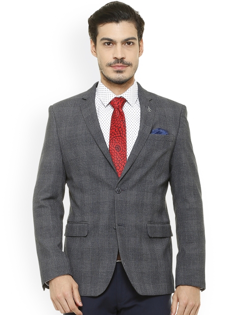 

Van Heusen Men Grey Single Breasted Blazer