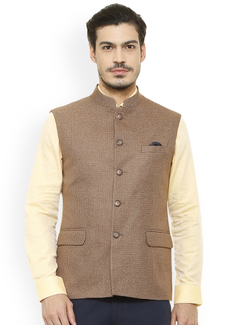 

Van Heusen Men Brown Printed Waistcoat