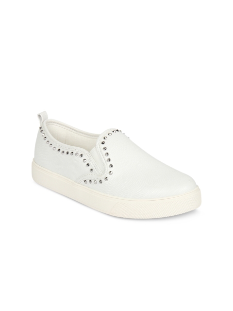 

ALDO Women White Embellished Slip-On Sneakers