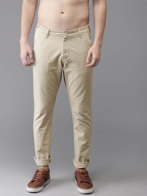 

HERE&NOW Men Beige Slim Fit Solid Chinos
