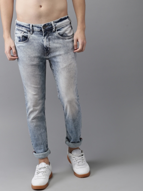 

HERE&NOW Men Blue Regular Fit Mid-Rise Clean Look Jeans