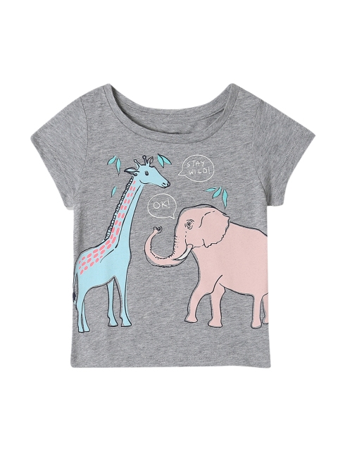 

GAP Toddler Girl Grey Embellished Graphic Short Sleeve T-shirt