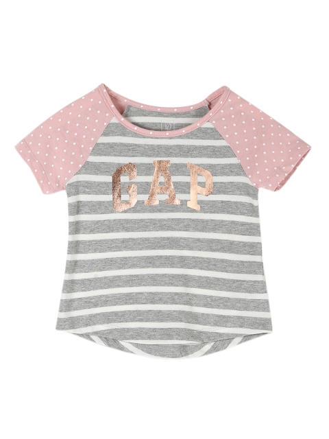

GAP Girls Grey Printed Round Neck T-shirt