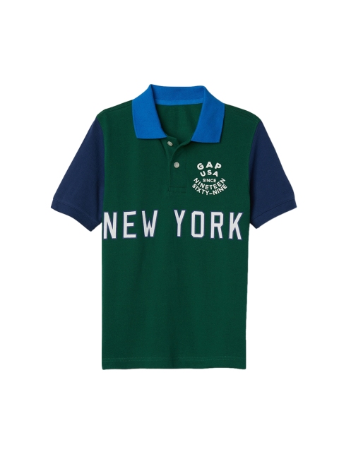 

GAP Boys Green Colour Block Logo T-shirt