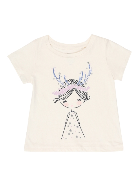 

GAP Toddler Girl White Printed Front T-shirt