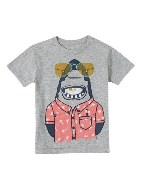 

GAP Boys Grey Printed Round Neck T-shirt