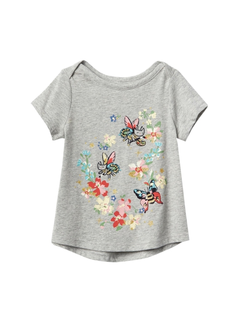 

GAP Toddler Girl Grey Graphic Hi-Lo T-shirt