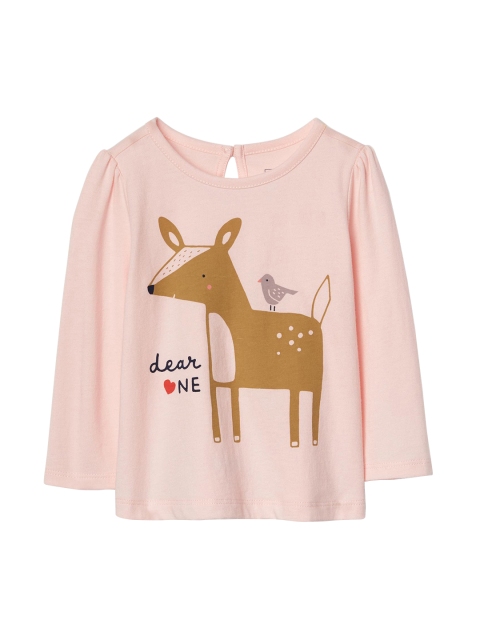 

GAP Girls Pink Printed Round Neck T-shirt