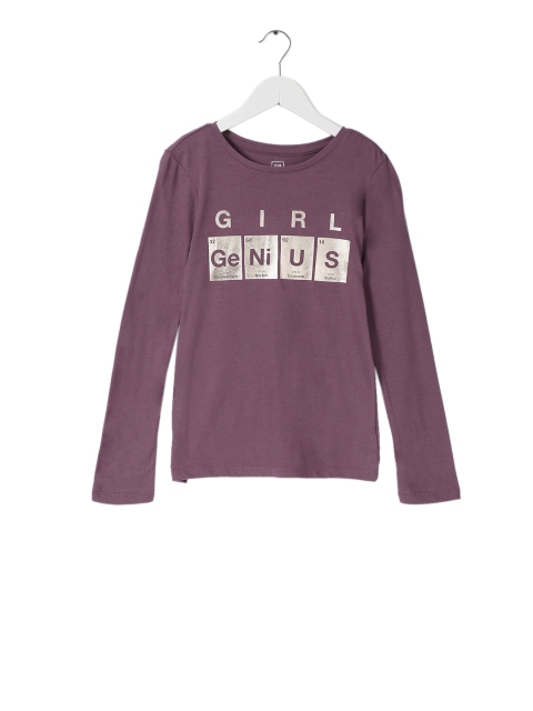 

GAP Girls Purple Embellished Graphic Long Sleeve T-shirt
