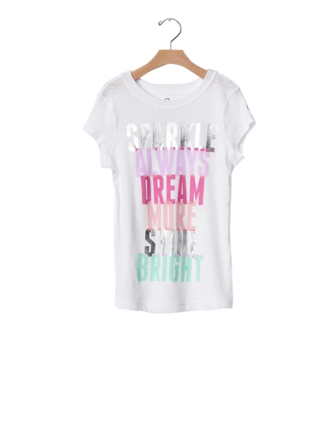 

GAP Girls White Gapfit Kids Graphic T-shirt