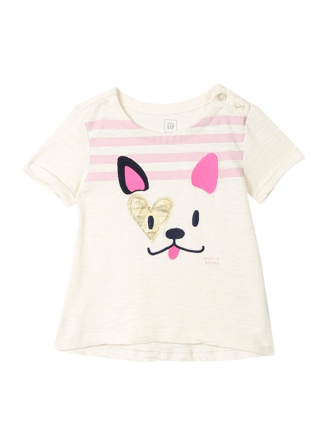 

GAP Toddler Girl White Printed T-shirt