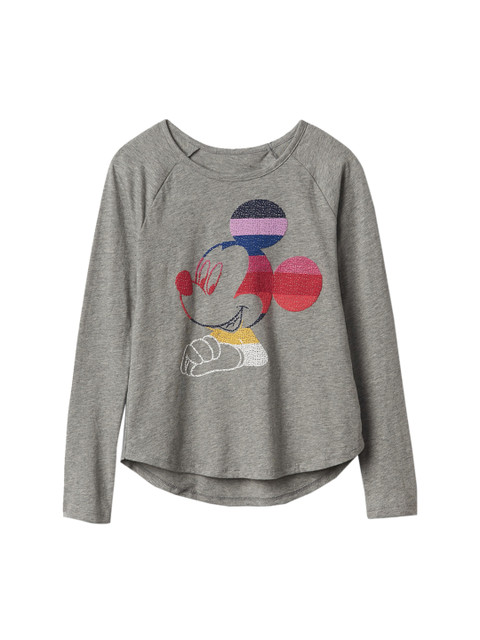 

GAP Girls Grey Graphic Printed T-shirt