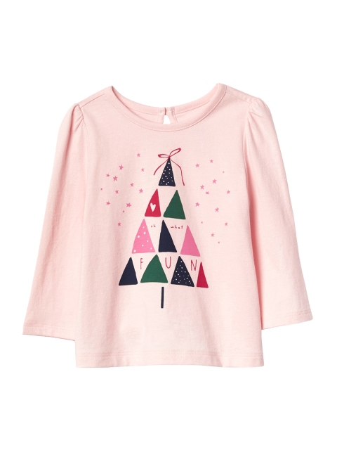 

GAP Girls Pink Printed Round Neck T-shirt