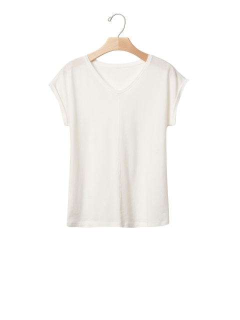 

GAP Girls White Seam V-Neck T-shirt
