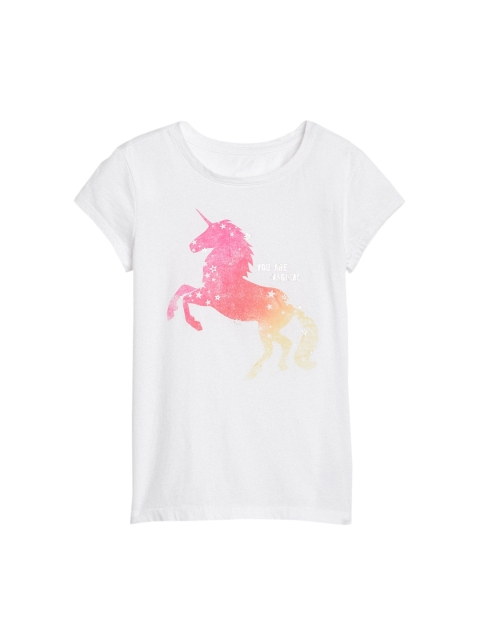 

GAP Girls White Metallic Graphic T-shirt