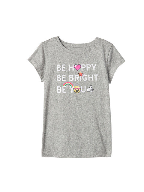 

GAP Girls Grey Glitter Graphic T-shirt