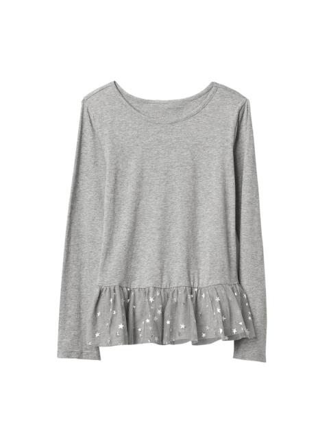 

GAP Girls Grey Starry Tulle Peplum T-shirt