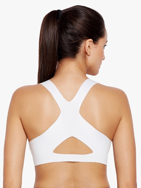

Golden Girl White Solid Non-Wired Lightly Padded Sports Bra
