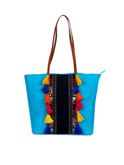 

Anekaant Blue Solid Tote Bag