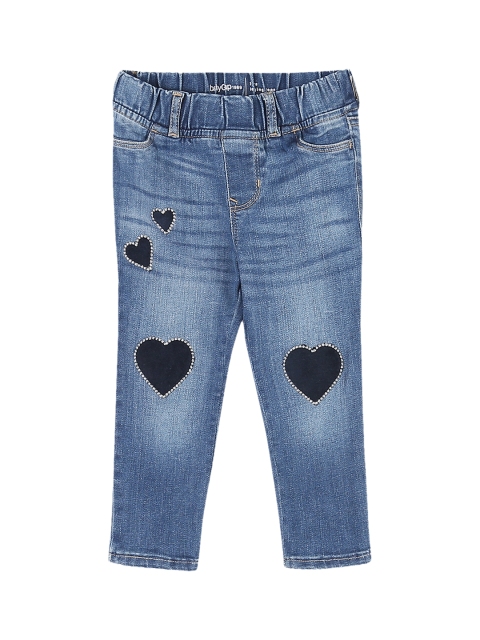 

GAP Toddler Girl Blue Stretch Velvet Patch Jeggings