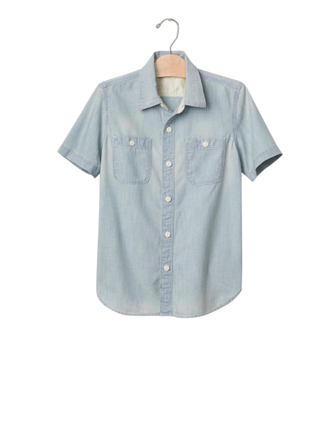 

GAP Boys 1969 Light Chambray Shirt, Blue