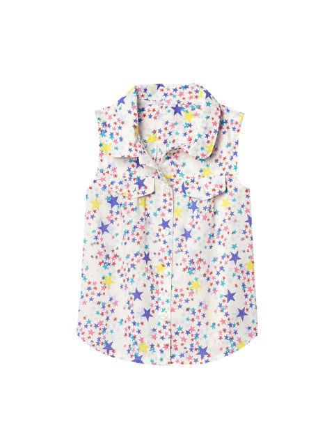 

GAP Toddler Girl White Starry Sleeveless Shirt