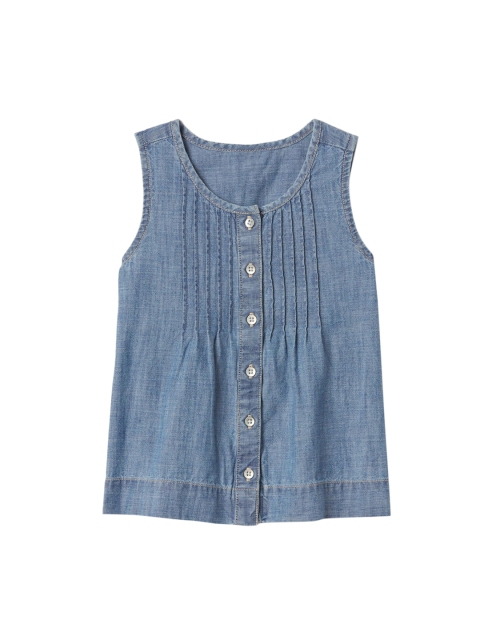 

GAP Toddler Girl Blue Sleeveless Pintuck Denim Shirt