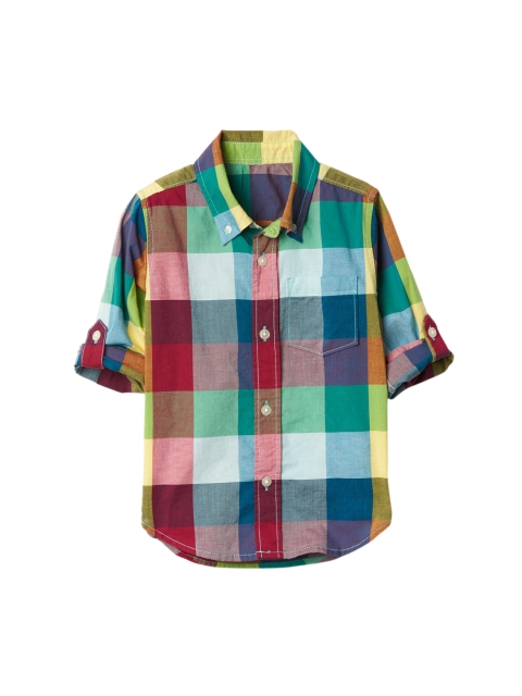 

GAP Toddler Boy Multicolored Check Madras Convertible Shirt, Multi