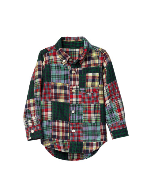 

GAP Toddler Boy Patchwork Button Down Twill Shirt, Multi