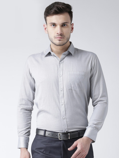 

Zeal Men Grey Standard Regular Fit Self Design Formal Shirt