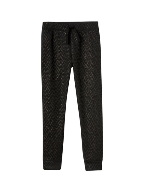 

GAP Girls' Black Shimmer Zig Zag Joggers