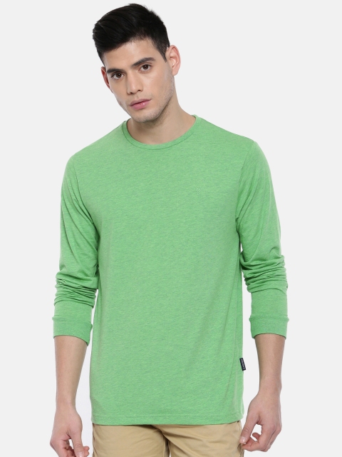 

Classic Polo Men Green Self Design Round Neck T-shirt