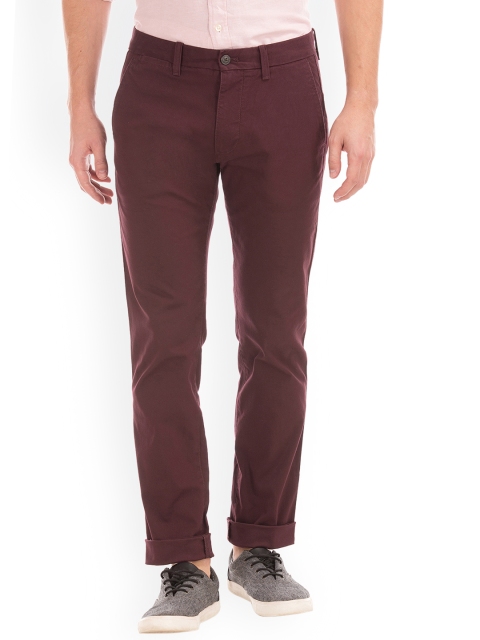 

GAP Men's Maroon Slim Fit Stretch Chinos