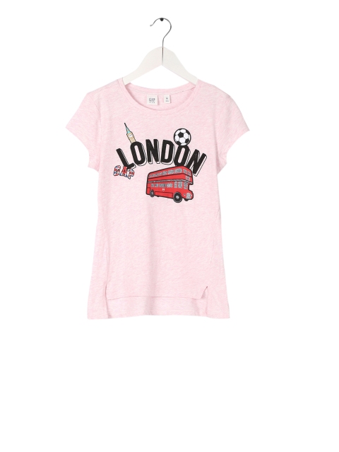 

GAP Girls Pink Crazy Stripe Star Ruffle Sweater