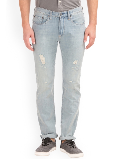 

GAP Men Blue Lightweight Destructed Slim Fit Jeans