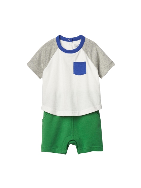 

GAP Baby White And Green Double Layer Baseball Tee One Piece